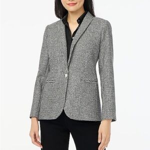 NWT J. Crew Factory Petite sparkle houndstooth one-button blazer
